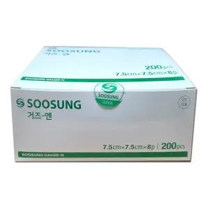 수성거즈-엔 7.5cmx7.5cmx8겹x200매 접은거즈 에스3호 탈지면