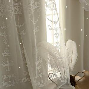 까르데코 디망쉬스타 펀칭암막+플뢰르쉬어 이중커튼 4장