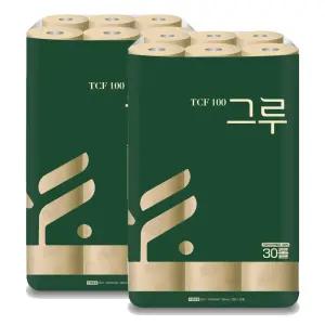 삼정 화장지 3겹 그루 오리지날 30m 30롤 2팩