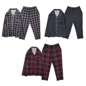 필굿 남성 극세사 피치기모 수면잠옷세트 남자 겨울바지 체크 카라 커플 패밀리룩 홈웨어 실내복 파자마