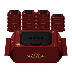 리벤스 프라임 골드라벨 도톰한 엠보싱 아기 물티슈 캡형 70매 20팩