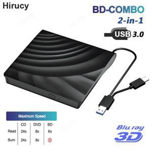 CD롬 플레이어 외장 블루레이  드 USB 30 휴대용 3D BD-Combo CD DVD 플레이어 노트북 PC 컴퓨터 노트북용