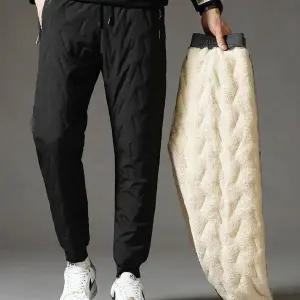 남성 겨울 융털안감 허리밴딩 보온따듯 패딩 조거팬츠 남성겨울바지