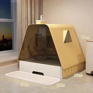 고양이화장실 특대형 후드형 삽 모래 하우스 화장실+팔판+ 포함