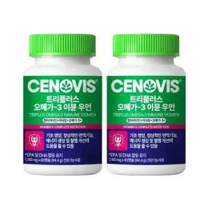 NEW 세노비스 트리플러스 멀티비타민 오메가3 이뮨 여성 80캡슐, 2개