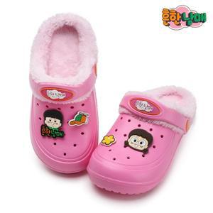 [알파슈]흔한남매 EVA 방한 샌들_핑크겨울샌들 털샌들