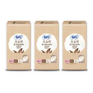 쏘피 유기농100%순면커버 무표백 팬티라이너, 일반, 84매, 3개