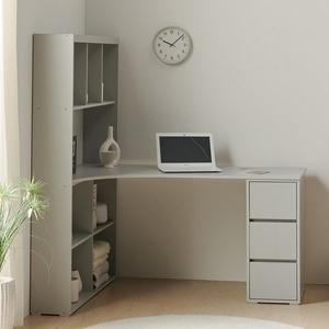 [바로방 가구]제이스 책상 책장 세트 학생 1인 ㄱ코너형 아치 편수책상 서재 공부 서랍