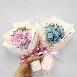 프리저브드 미니꽃다발 드라이플라워 꽃다발 졸업식선물 수국 천일홍 미니장미