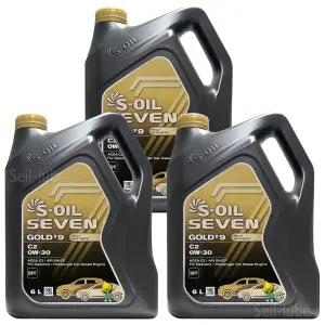 에스오일 세븐 골드 9 C2 0W30 6L x 3개 1박스 가솔린 디젤 겸용 100% 합성 엔진오일 (5W30 대체시 연비개선)