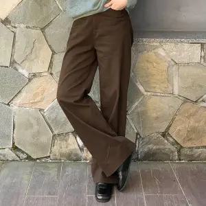 [공구우먼] [제작] 메지 뒷밴딩 속기모 세미와이드 코튼 스판 팬츠 78933 빅사이즈여성의류