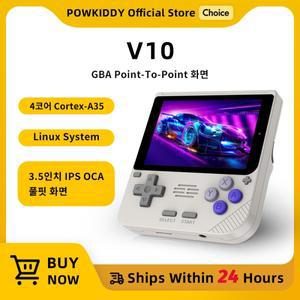 새로운 POWKIDDY V10  게임 콘솔 3.5 인치 480*320 IPS OCA 전체 화면 레트로 Opendinglinux 핸드 헬드 저