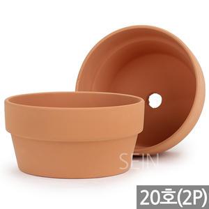 세인화분 중형 대형 낮은 넓은 토분 화분 2P - 원형 인테리어 다육 다육이 선인장 하프토분 낮은화분 토기