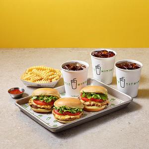 쉐이크쉑 쉑버거 3개+프라이+소다(S) 3잔