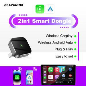 플레이아이박스 유무선 카플레이 2IN1 기아 안드 어댑터 동글 5GHZ C용 스마트 와이파이 볼보 바겐 오토