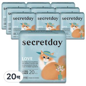 시크릿데이 러브 생리대 이지케어 팬티라이너 롱 20개입 20개