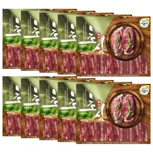 초심 명품 오리 슬라이스 400g x 10개 대용량 강아지간식 육포