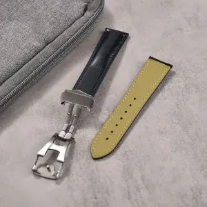 오메가 씨마스터 300용 디자인 퀵 릴리스 표면 가죽 시계 스트랩 19mm 20mm 21mm 22mm 밴드 멀티 컬러 옵션