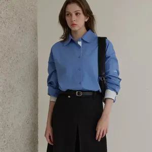 [공구우먼] [제작] 핀터감성 루즈핏 배색 자수 셔츠 84164 빅사이즈 여성의류