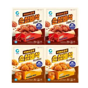 청정원 순살바삭 허니간장치킨 300g + 리얼레드치킨 300g 각2개 (총 4개)