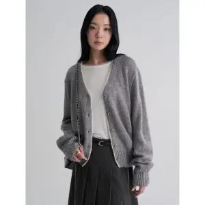 [에잇세컨즈] 투톤 브이넥 카디건  그레이 (125X5AMB73)