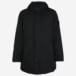 스톤아일랜드 5F 7100008 S0026 V0029 마이크로 트윌 후드 패딩 자켓 블랙