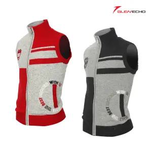 그렌에코 ges23203 남성 반반배색 풀집업 니트 조끼점퍼/방풍안감