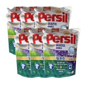 퍼실 액체세탁세제 엑스퍼트 실내건조 라벤더 리필 1.8L 6개