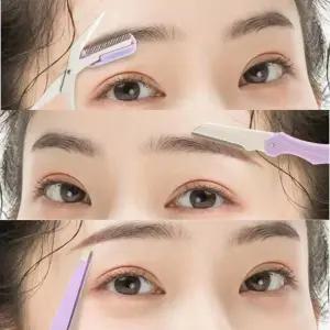 TW 휴대용 눈썹정리세트/가위/칼/핀셋/구성/미용도구/눈썹칼/눈썹/정리기/가위/정리/관리/정리칼/접이식
