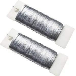 76야드 26게이지 실버 메탈 플로럴 와이어 유연한 패들 플로리스트 가든 꽃꽂이 공예품 크리스마스 화환