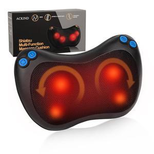 ACKIND 시아츠 목 및 허리 마사지 베개는 열, 휴대, 청소가 간편하며, 목, 어깨, 다리, 자동차 및 가정용 NP 용 마사지기입니다. 선물용으로 사용할 수 있습니다