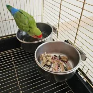 걸이형 물통 밥그릇 앵무새 목욕 스텐 모이통 대