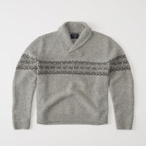 abercrombie 패턴 숄카라 스웨터