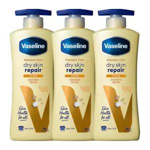 바세린 인텐시브 케어 드라이 스킨 리페어 로션 400ml X 3개