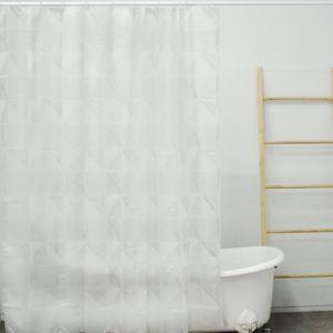 홈다움 EVA FABRIC 모던 샤워커튼 실버 스트라이프 체크, 1개