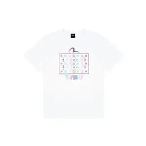 [에비수]펄 모노그램 그라데이션 루즈핏 반팔 티셔츠_EV2UTS728_WH