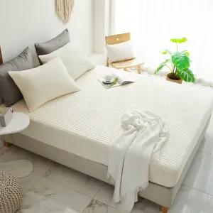 순면 줄 누빔 매트리스커버 침대커버 사계절용