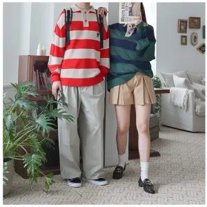 남녀커플 봄스웨터 카라티 긴팔 티셔츠 맨투맨 블루종 남자 카라니트티DS-KN