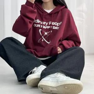 y2k 오드 스타 후드티 4컬러 루즈핏 레터링 후드티셔츠 가을후드티 긴팔후드티 간절