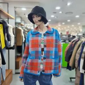 베네통/애플아울렛/자카드 체크 카라 가디건/BAKC56361