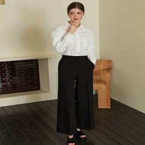 [플라스틱아일랜드]뒤밴딩 와이드 팬츠 PQ7WP263