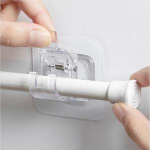 접착식 압축봉 걸이 커튼봉 고정 브라켓 홀더 2P 강력 접착