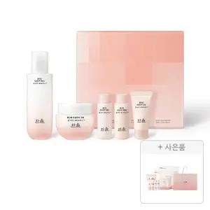 한율 빨간쌀 보습탄력 에센스 크림 2종 세트, 1개+증정(보습탄력 3종 키트, 2개+에센스 스킨 18ml, 2개+크림 15ml, 2개+쇼핑백, 1개)