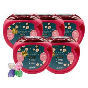 워시테라피 고농축 캡슐세탁세제 4in1 다우니향 50개입 x 5팩