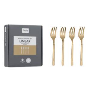덴비 커트러리 티포크 세트 유광 샴페인 골드 카페 4P