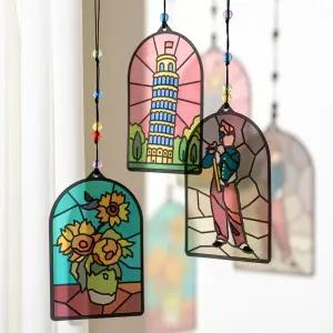 민화샵 세계여러나라 다문화 조각 스티커 썬캐쳐 책갈피 만들기 명화 랜더마크 스티커 여름꾸미기 초등미술