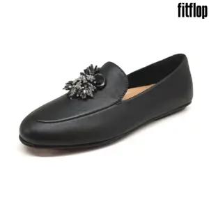 [핏플랍] Dynamicush 레나 언더더씨 로퍼 블랙 레더 여성 신발 BE6-001