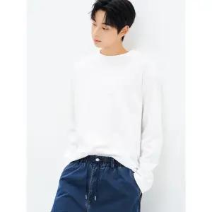 [에잇세컨즈] 캐주얼 코튼 베이직 긴소매 티셔츠  화이트 (455841LY11)