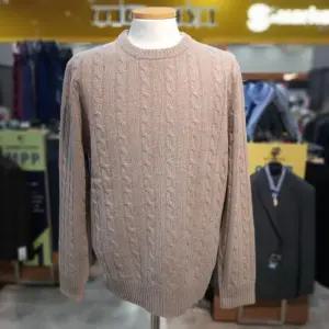 트레몰로 HC10 2025 겨울 라운드 니트 세정 트레몰로 혼방 라운드 케이블 니트티셔츠