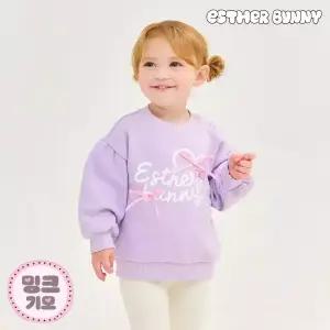 [에스더버니리틀] 드로잉하트리본밍크기모맨투맨티셔츠